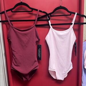 Child leotard with adjustable straps - Burgundy and Pink